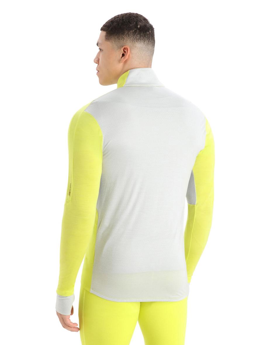 Icebreaker ZoneKnit™ Merino Long Sleeve Zip Férfi Kapucnis Pulóver Zöld | HU 1260RVDW